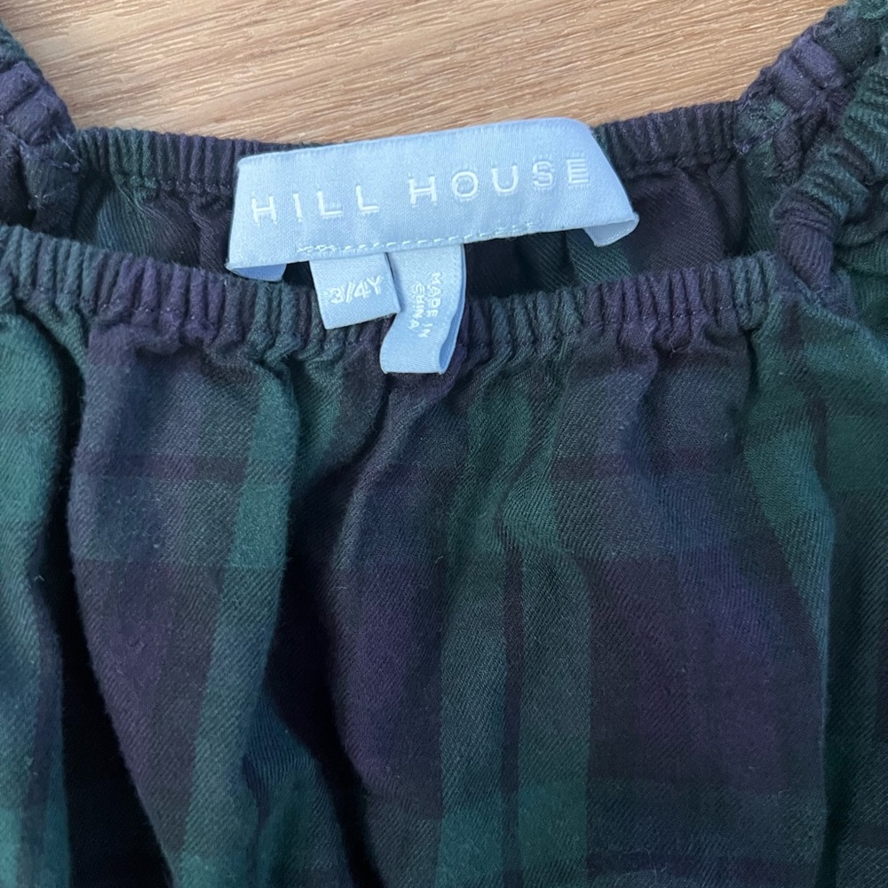 Hill House green & navy Plaid Kids Dress - Picture 2 of 5